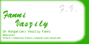 fanni vaszily business card